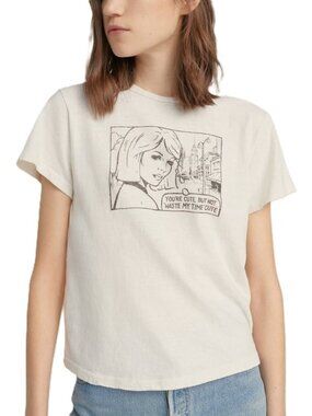 Re/Done You're Cute Retro Graphic T Shirt Color: Ivory Size: M  NWOT